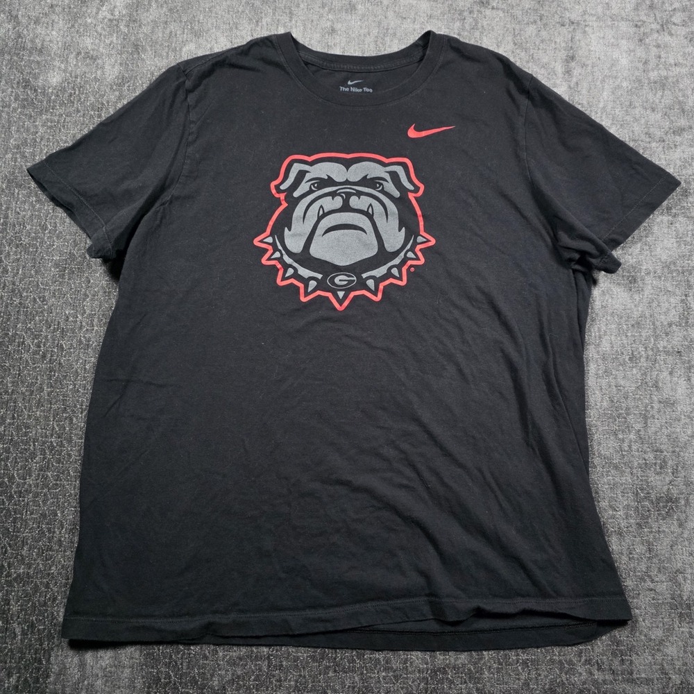 Nike Georgia Bulldogs UGA T Shirt Mens XL Black Dawgs Logo Cotton Football
